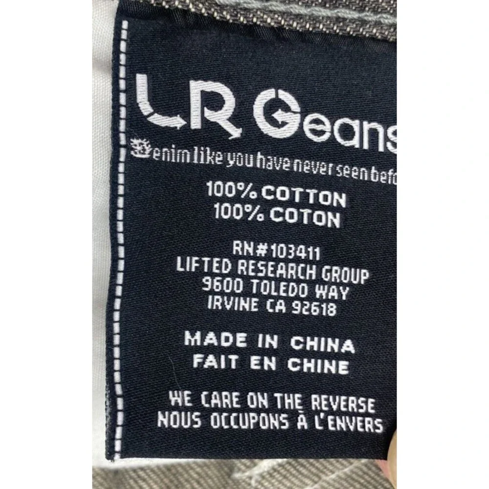 LRG Lifted Research Group Men's 38x34 Black Jeans VTG Y2K Skate Baggy Straight